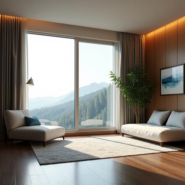 A spacious premium pet suite with a window and luxury bedding.